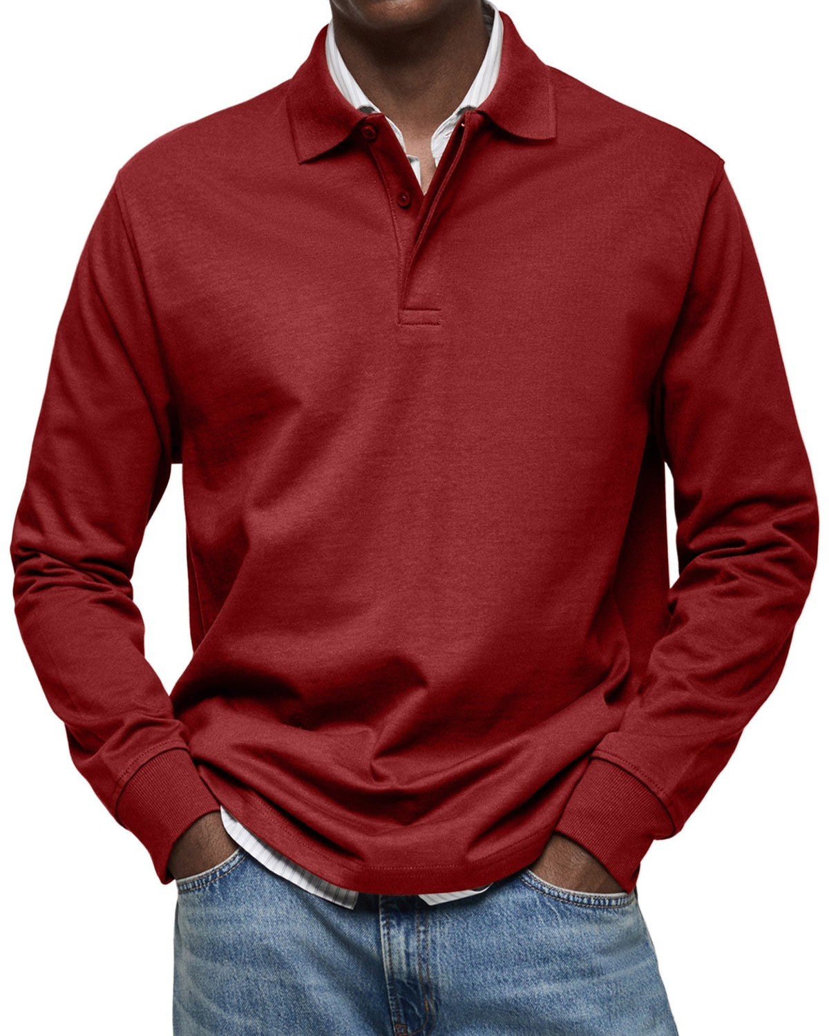 Classic long-sleeve everyday polo shirt for men | Wilson -10