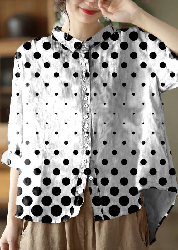 Orange Peter Pan Collar Button Blouse for Women | Solenne