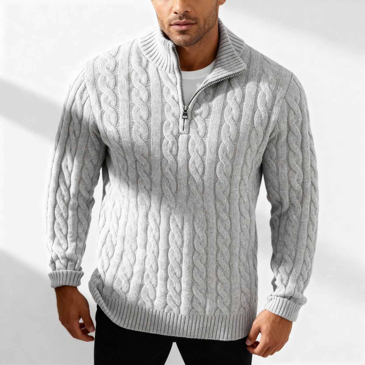 Everton Cable Knit Half-Zip Sweater Men| Calder
