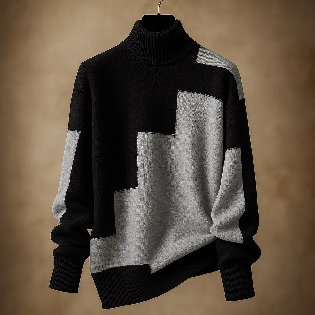 Classic ribbed turtleneck sweater for women | Alessia -3