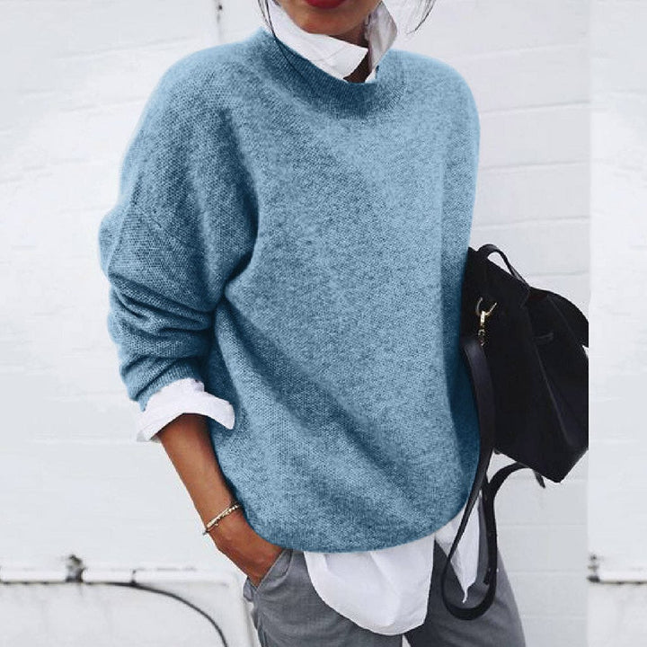 Elegant classic round-neck knit sweater for Women | Elena Grace