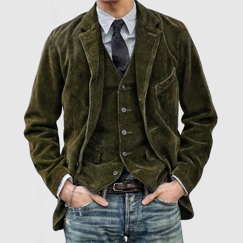 Timeless blazer and vest tailored suit set for men | Oliver -4