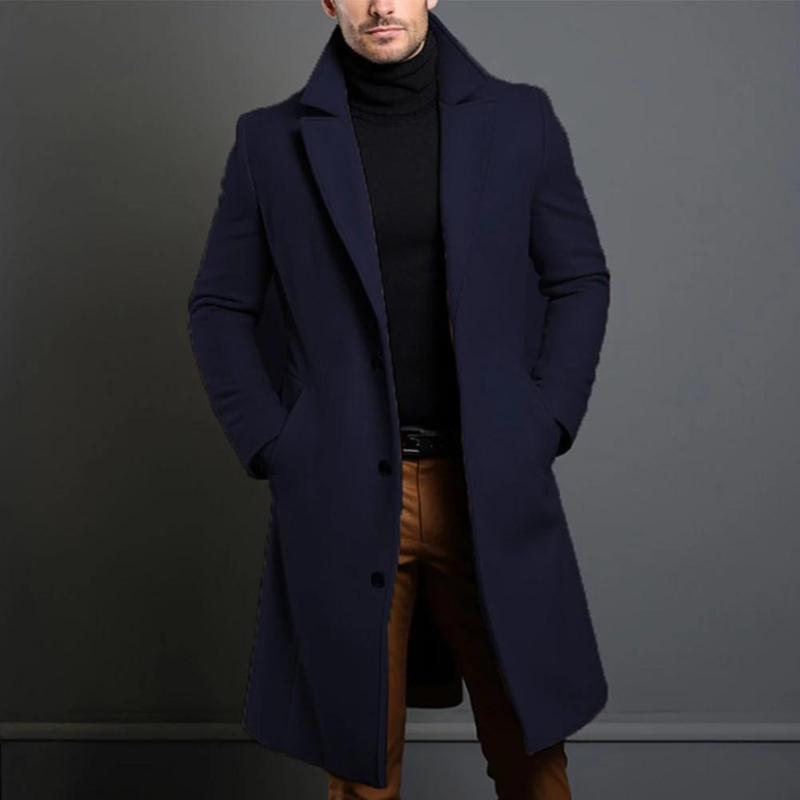 Classic tailored winter coat with regular fit for Men | William Noir