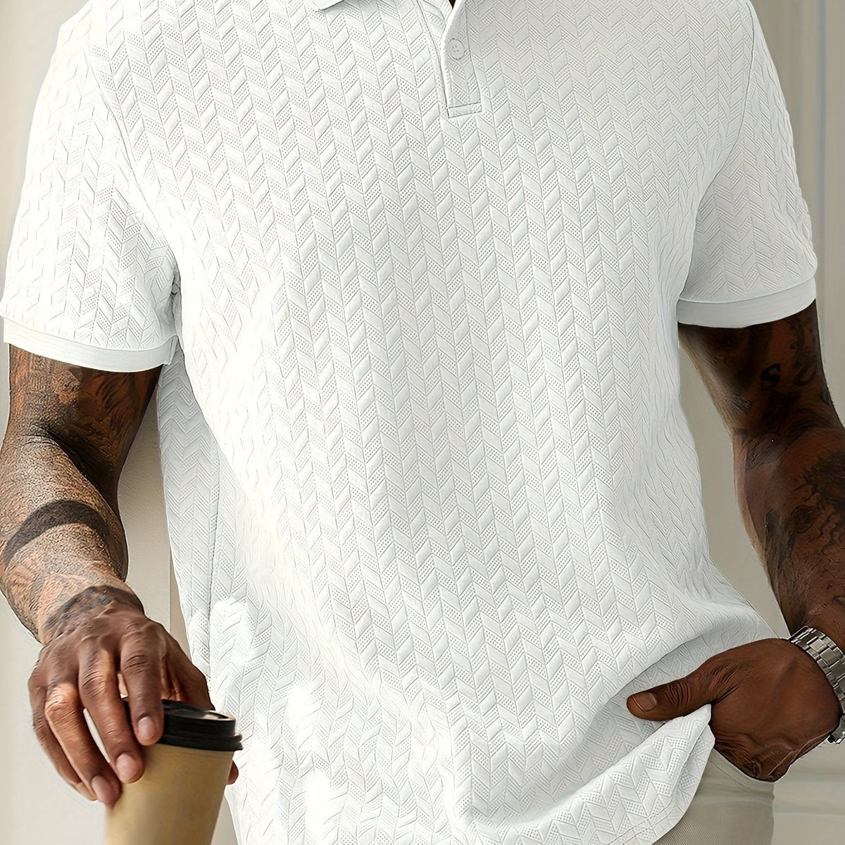 Textured casual everyday polo shirt for men | Ellison -15