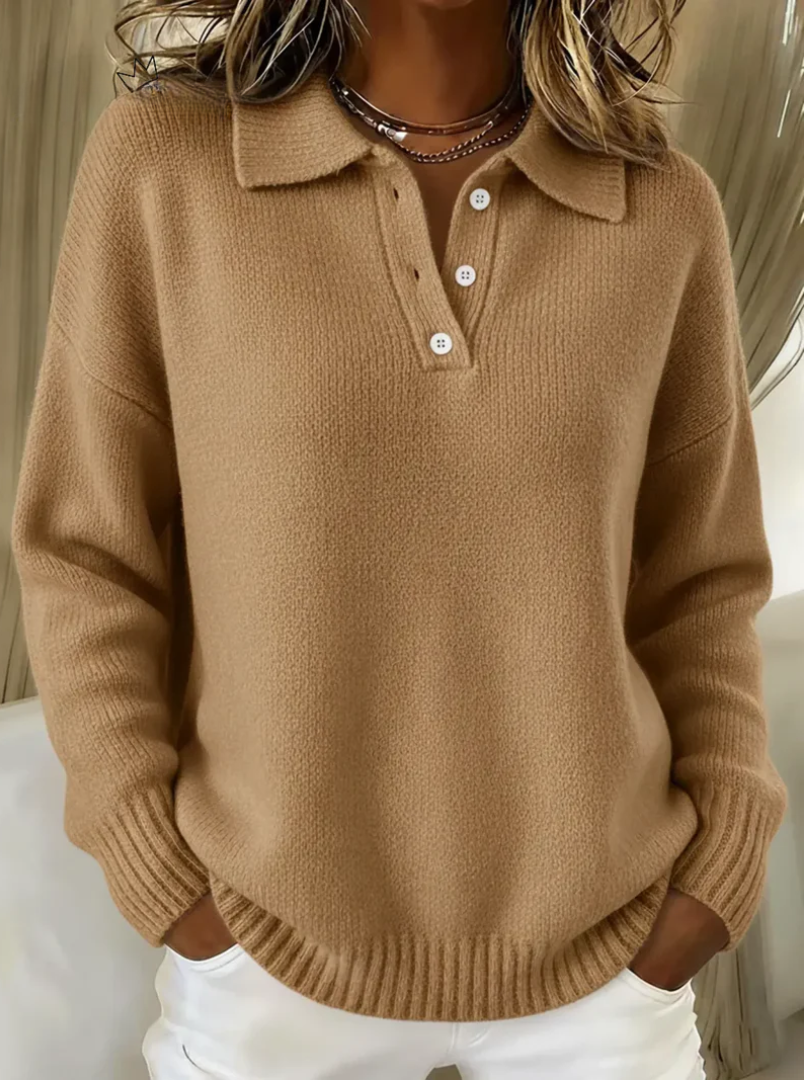 Soft knit polo everyday jumper for women | Olivia -5