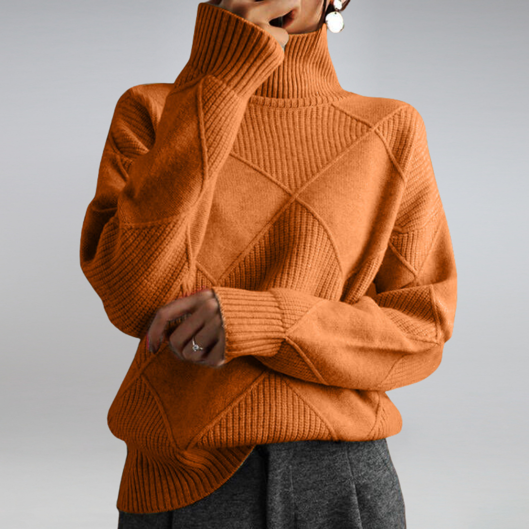 Elegant turtleneck knit sweater for winter for Women | Myla Élan