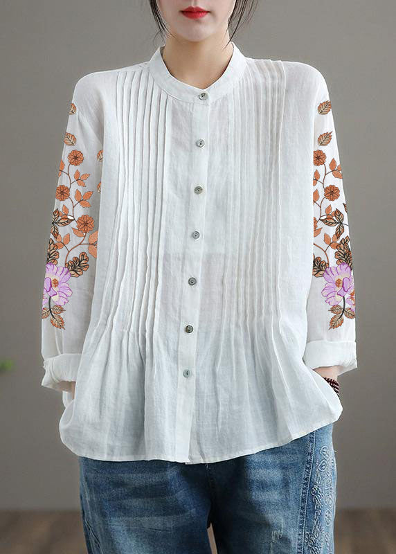 Organic White Linen Shirt Tunic for Women | Celestine