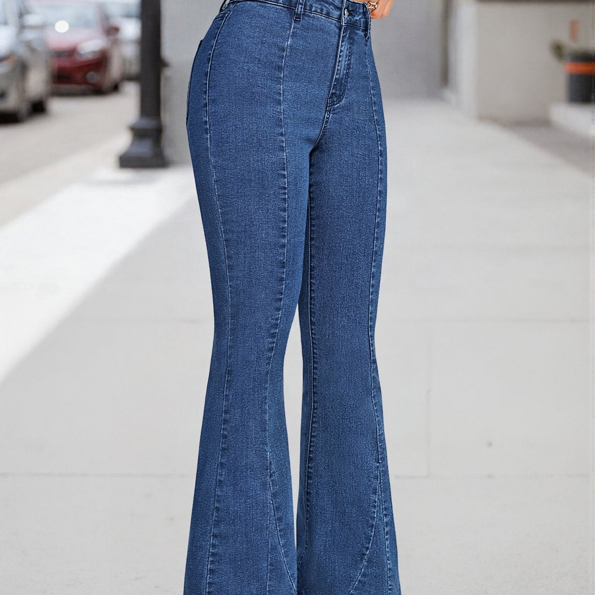 Blythe | Women's Button Front Flare Denim Jean