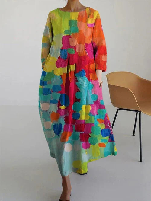 Lightweight floral summer dress with flared silhouette for Women | Antonella Bloom