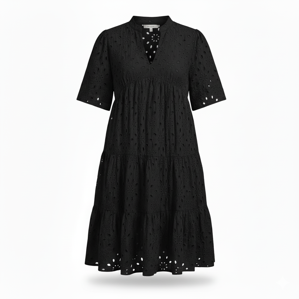 Lace ruffle elegant mini dress for women | Cosima -14