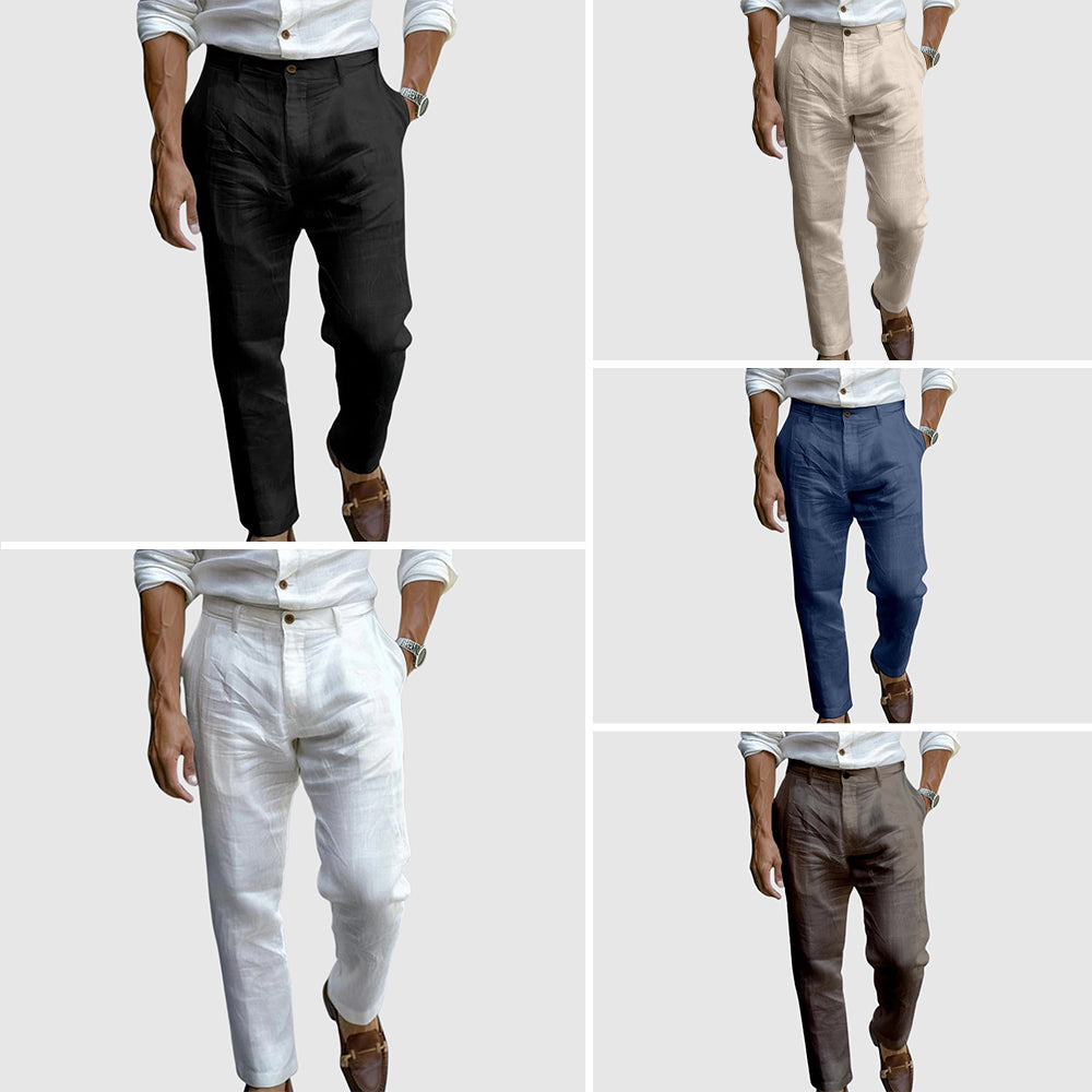 Straight-cut ankle-length summer trousers for men | Lorenzo Vitali -6