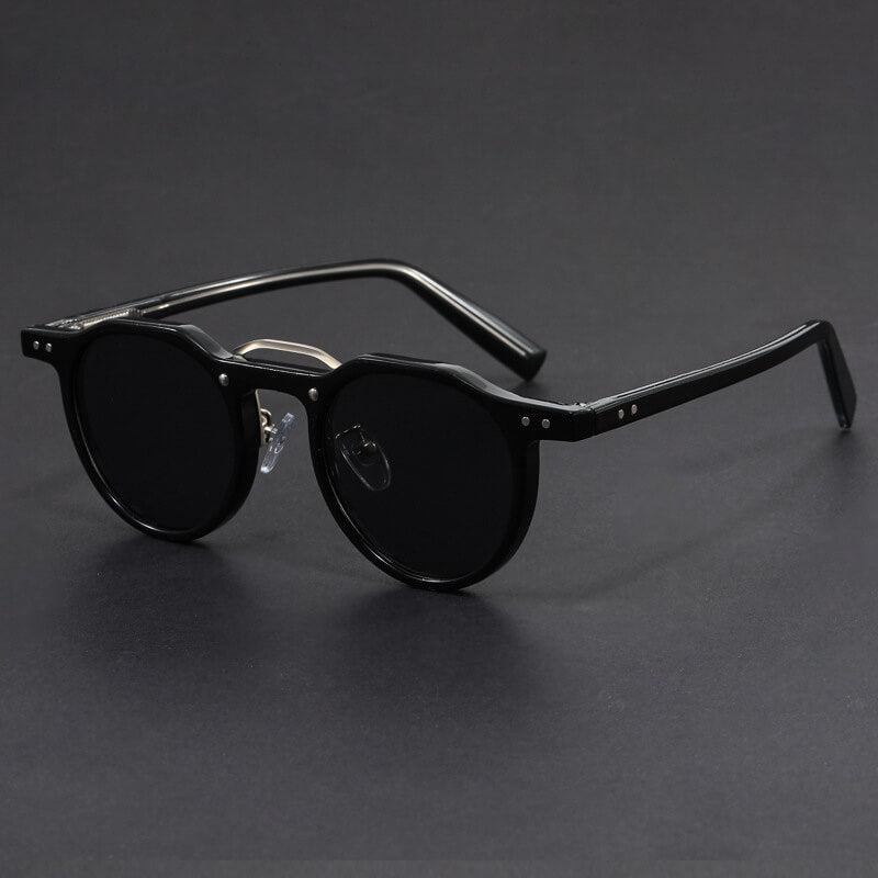 Retro round contrast-detail sunglasses for men | San Piero -6