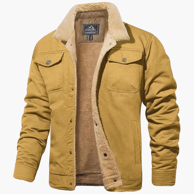 Sherpa-lined button-front casual jacket for men | Branton -13