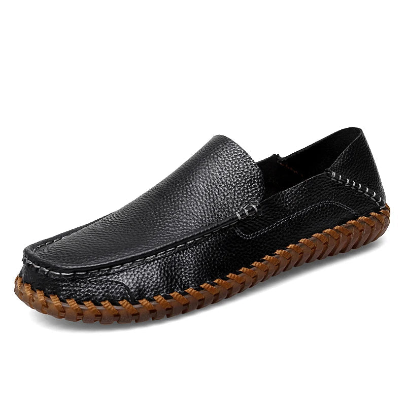 Leather and suede rubber-sole loafers for men | Bennett -15