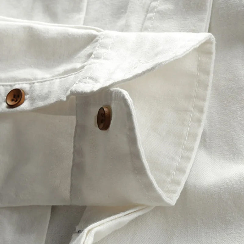 High-collar long-sleeve everyday casual shirt for men | Osaka Theodore -9