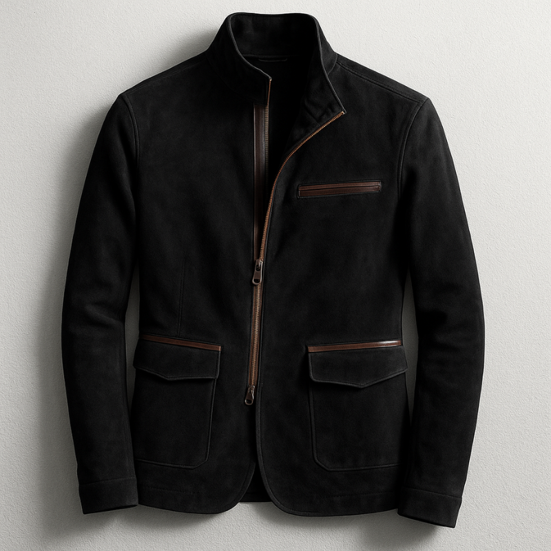 Classic suede smart casual jacket for men | Russell -3