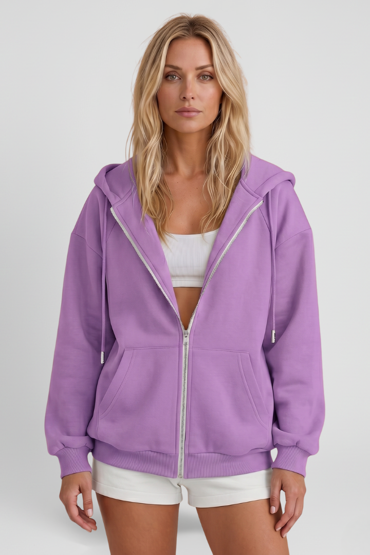 Emberlynne | Women's Asymmetrical Zip Hooded Jacket