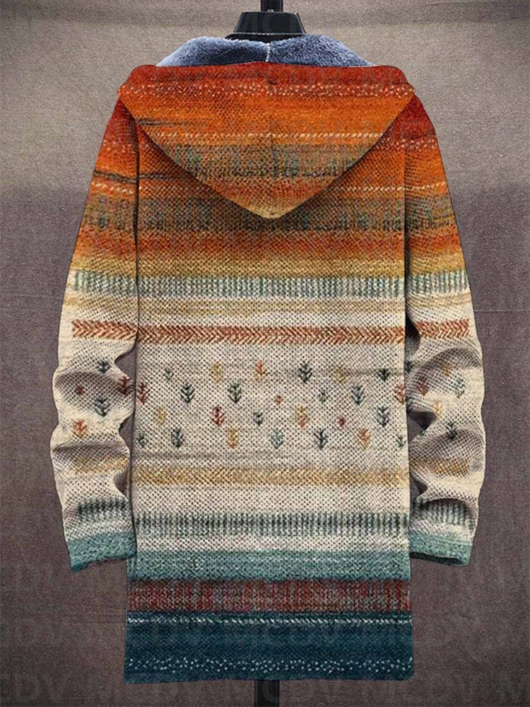 Artistic patterned long cardigan with relaxed silhouette men| Zalie Muse
