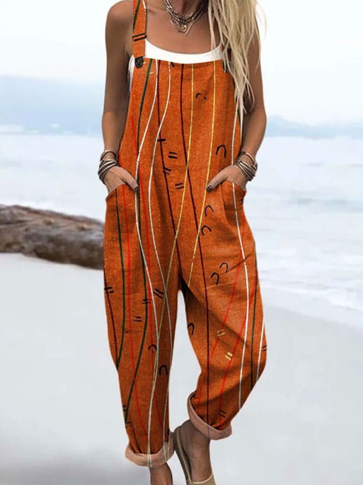 Sunny | Women's Abstract Line Wide Leg Jumpsuit