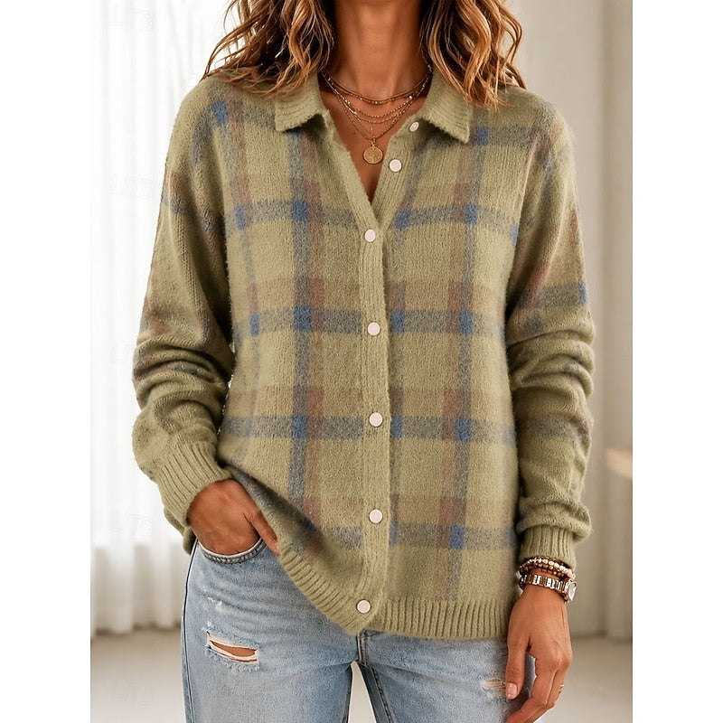 Fennwick | Women's Plaid Button Front Cardigan