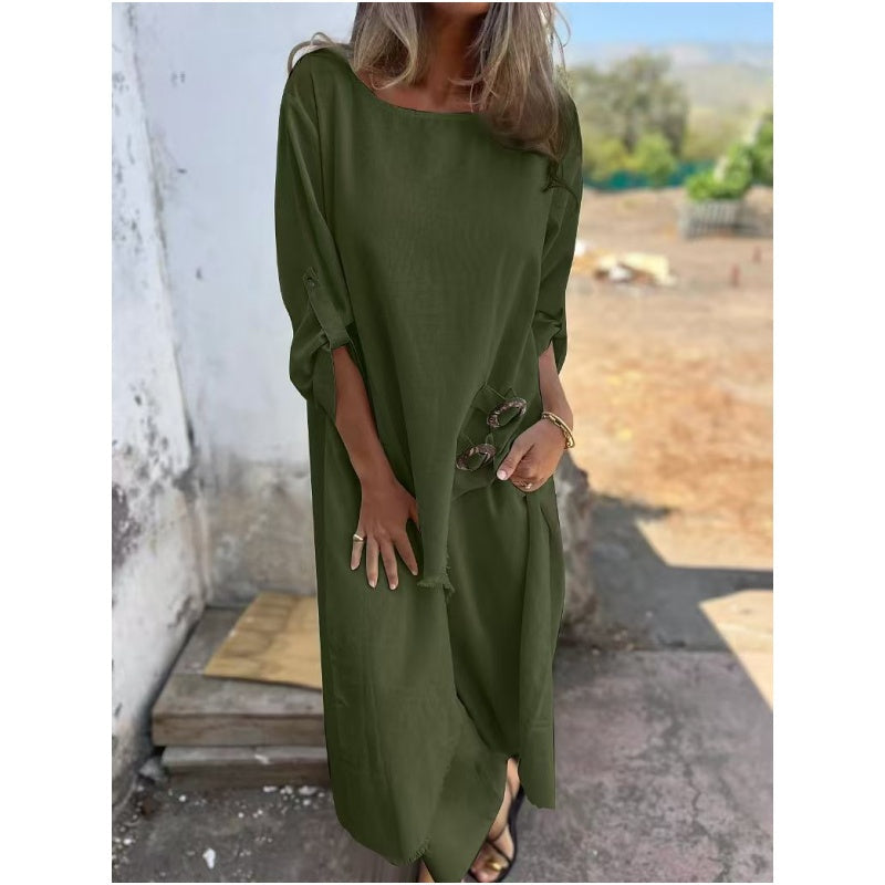 Relaxed two-piece dress and pants set with pockets for Women | Elira Soleil