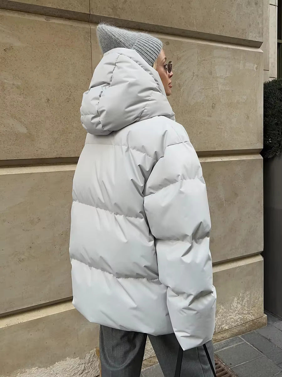 Nora | Women's Hooded Quilted Puffer Jacket with Zip Front