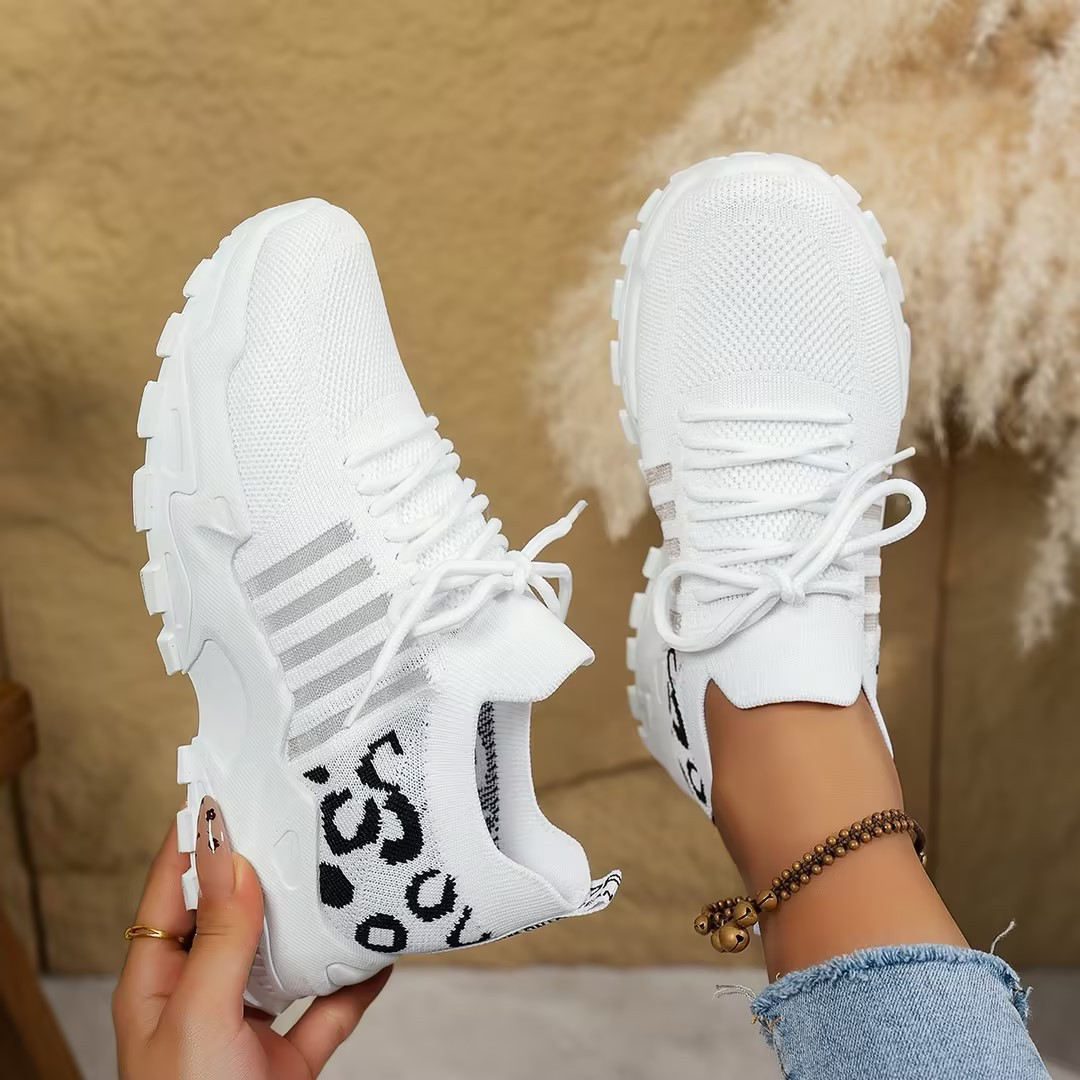 Florence | Women's Knit Lace Up Sneakers with Thick Sole