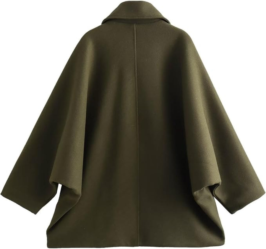 Camille | Women's Oversized Wool Jacket with Turn Down Collar