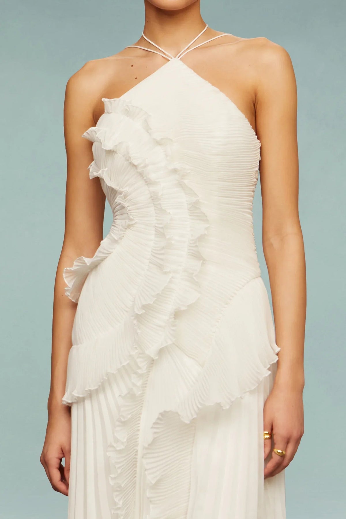 Rosalind | One Shoulder Ruffle Maxi Dress
