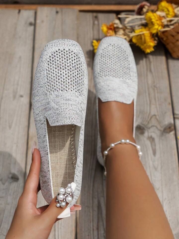Elise | Women's Openwork Square Toe Slip On Shoes