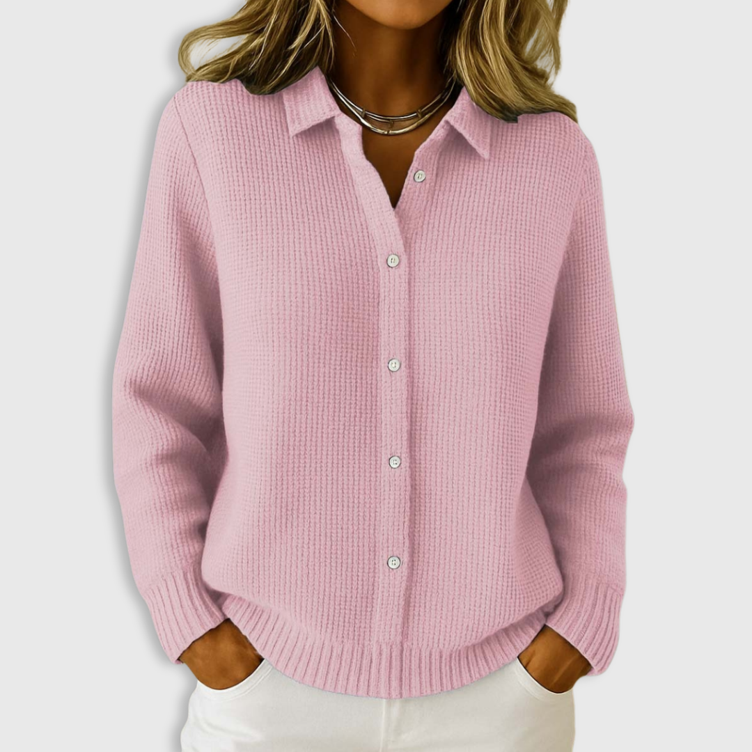Classic knit button cardigan for women | Elaine -3