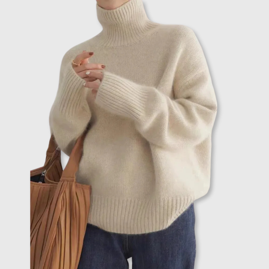 High-collar cosy cashmere jumper for women | Isabel -1