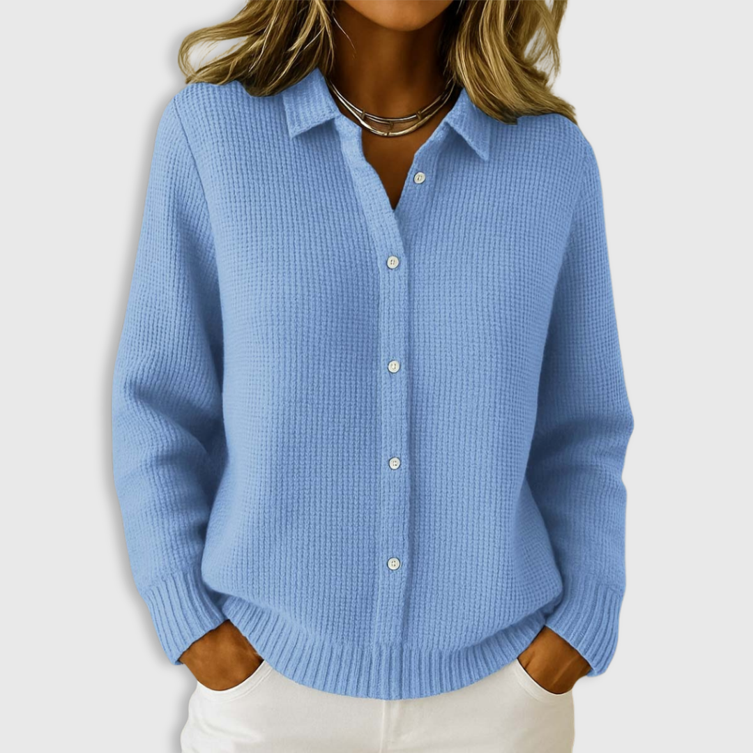 Classic knit button cardigan for women | Elaine -1