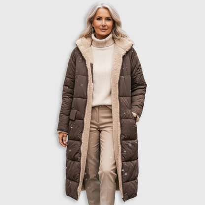 Cosy sherpa hooded winter coat for women | Eleanor -1