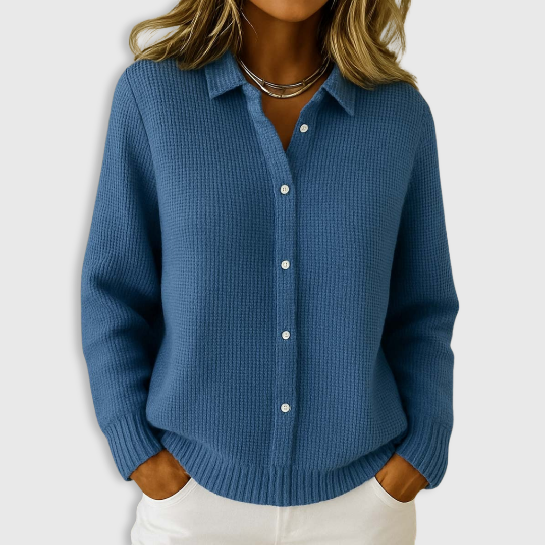 Classic knit button cardigan for women | Elaine -2