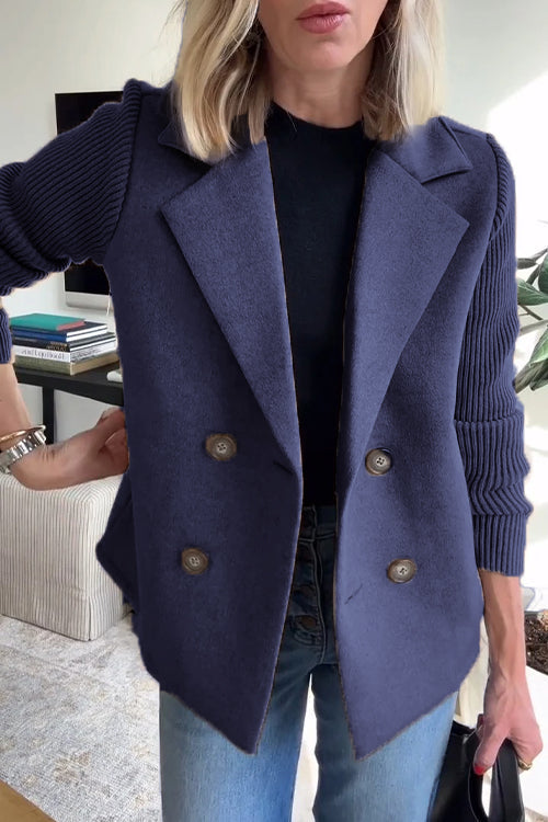 Elegant knit-sleeve tailored blazer for women | Sorelle -5