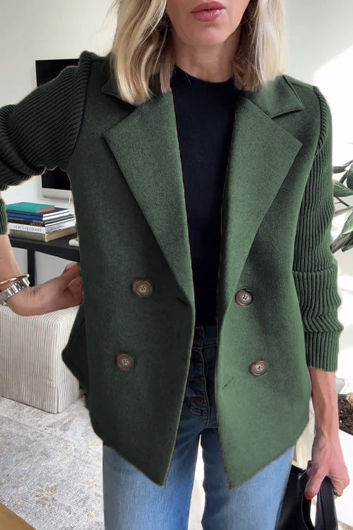 Elegant knit-sleeve tailored blazer for women | Sorelle -7