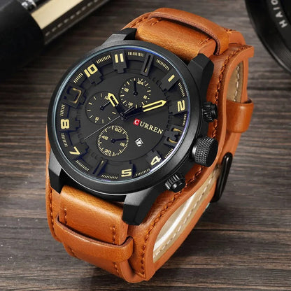 Leather-strap chronograph calendar watch for men | Legacy -4