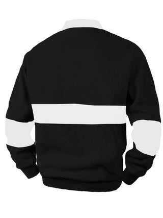 Calvren | Men's Color Block Long Sleeve Polo Shirt