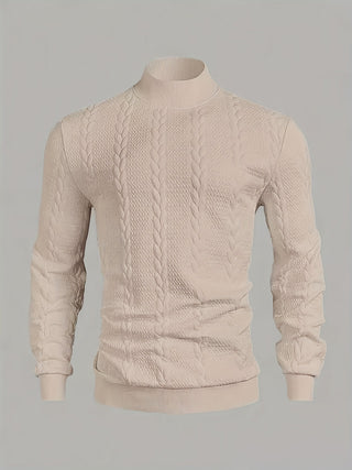 Lorven | Men's Textured High Neck Ribbed Sweatshirt