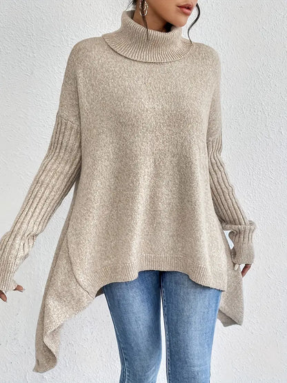 Oversized cosy turtleneck knit jumper for women | Elowen -4