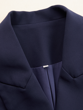 Tailored blazer-style lapel-collar midi dress for women | Calviera -12
