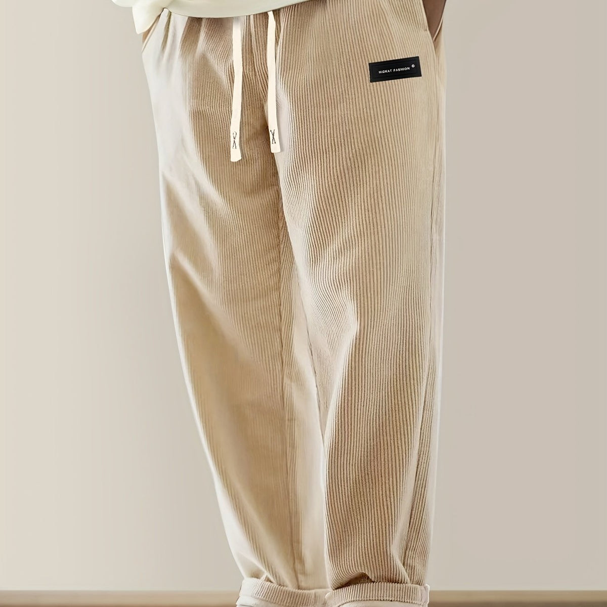 Relaxed corduroy drawstring casual trousers for men | Ellison -21