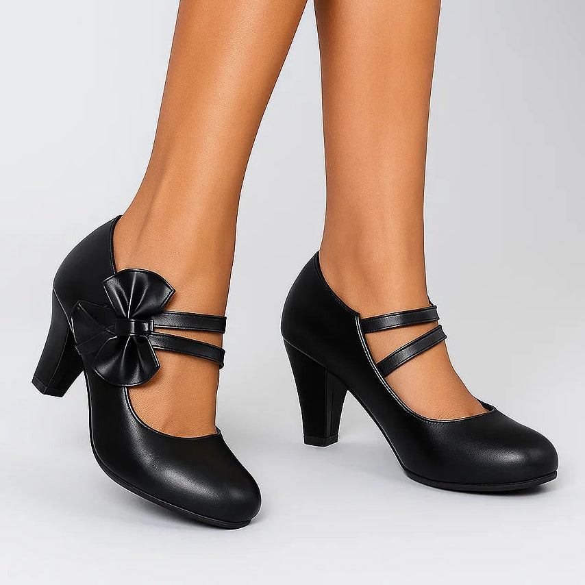 Elegant bow-detail occasion heels for women | Bella -11
