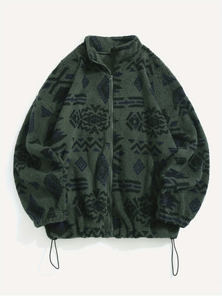 Marielle | Women's Patterned Zip Up Relaxed Fit Jacket