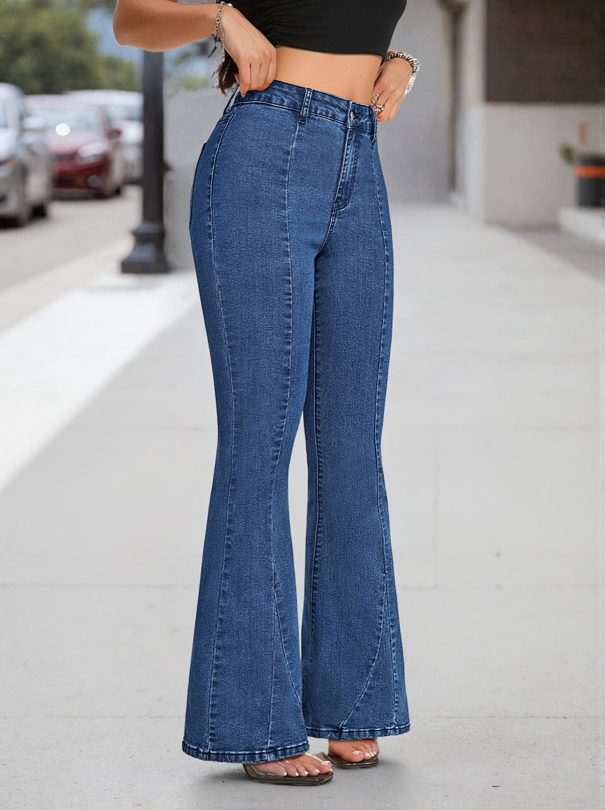Blythe | Women's Button Front Flare Denim Jean