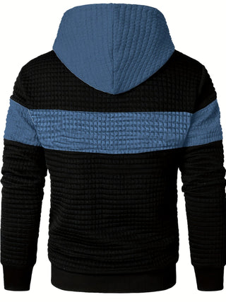Tavren | Men's Textured Color Block Pullover Hoodie