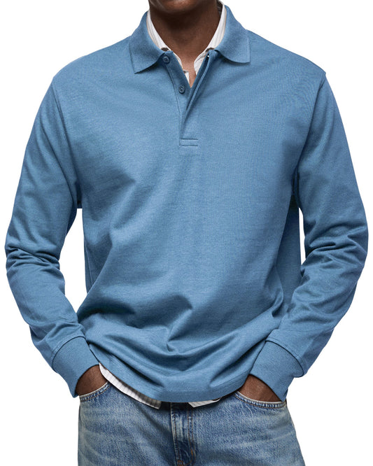 Classic long-sleeve everyday polo shirt for men | Wilson -1