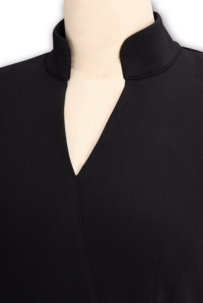 Belted mandarin-collar sheath dress for women | Arlisse -20
