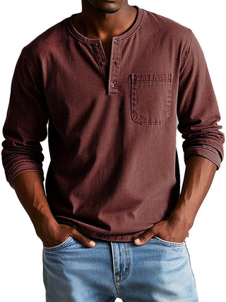Classic vintage long-sleeve everyday shirt for men | Theodore -10